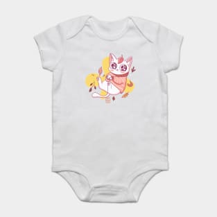 Kawaii autumn cat Baby Bodysuit